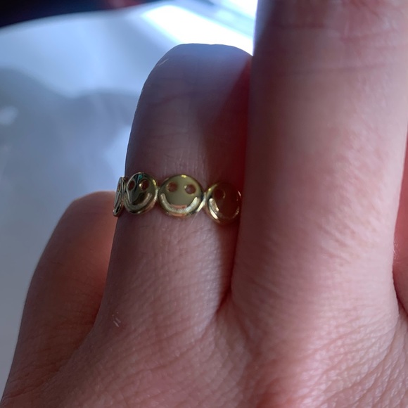Smiley Face .925 Sterling Silver Ring - Picture 1 of 8